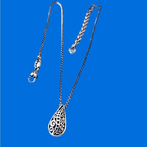 Brighton Telaga teardrop pendant necklace. Silver Plated teardrop design - Picture 2 of 5